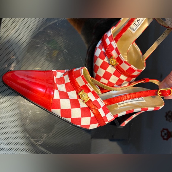 Red and White Checkered Heels vintage - Picture 2 of 13